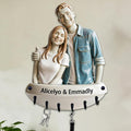 Personalized Ceramic Style Couple Photo Wall Mounted Hooks Custom 2D Flat Print Realistic Style Key Storage Holder for Bedroom Living Room Hallway Couple Photo Coat Rack Home Decor Gift for Lover