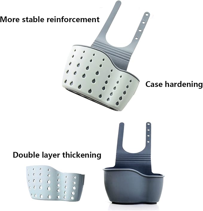 YYaaloa Sink Basket Sink Strainers Basket Corner Sponge Caddy for kitchen sink Kitchen Drain Shelf Sink Storage Holder (style 2- Sage Green and Gray)