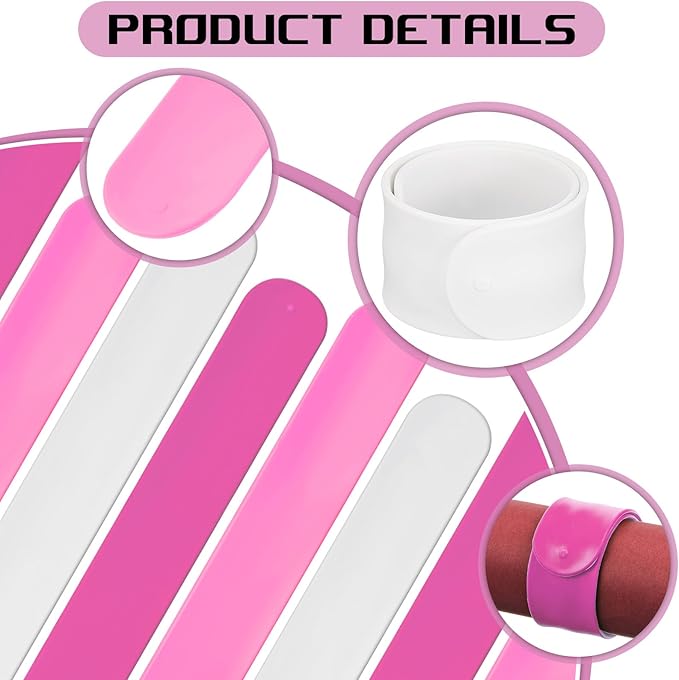 Charniol 12 Pieces Wrapping Paper Roll Holder Holiday Flip Wraps Silicone Covered Metal Strips Flip 1 x 9 Inch Stabilizer Slap Band for Poster Gift Paper Vinyl Storage Organize (Rose Red,Pink,White)