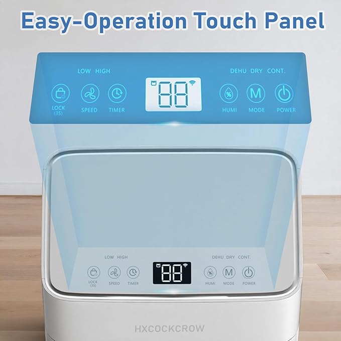 HXCOCKCROW Dehumidifier for Basement Home 1200 Sq. ft, 17 Pints Dehumidifiers with Drain Hose for Bedroom Bathroom Large Room RV, 3 Working Modes, Intelligent Humidity Control, 24H Timer, Auto Defrost