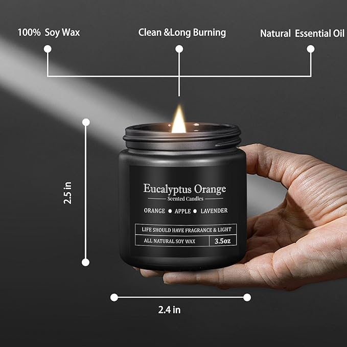 12 Pack Scented Candles for Men, Masculine Candle Gift Set with Smoky, Woody & Spiced Scents, Soy Wax Aromatherapy Candles for Home, Gifts for Him, Boyfriend
