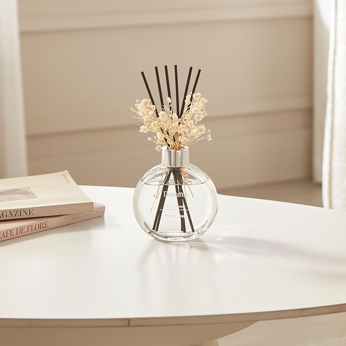 Flower Reed Diffuser Set 5.07oz Olive Flower Scent Diffuser with Sticks Home Fragrance Reed Diffuser for Bathroom Shelf Decor