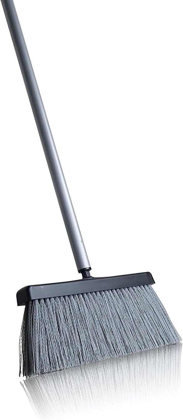 Fuller Brush Deep Reach Slender Broom – Lightweight Indoor Broom with Split-End Bristles – 11-Inch Sweeping Path – 48-Inch Handle with Hanging Hook – Black