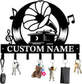 Personalized Custom Music Wall Hooks,Metal Music Room Art Clothes Hooks,Metal Music Wall Home Storage Decorative,For Front Door, Hallway, Kitchen, Bedroom,Keys,Hats (Style B)