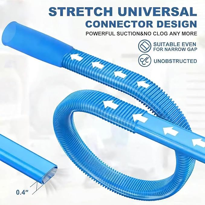 2 Pieces Dryer Vent Cleaner Kit, Dryer Vent Cleaning Kit for Safevent Pro, Dryer Lint Vacuum Attachment and Flexible Dryer Lint Brush, Universal Vacuum Adapter for Dryer Vents (Blue)