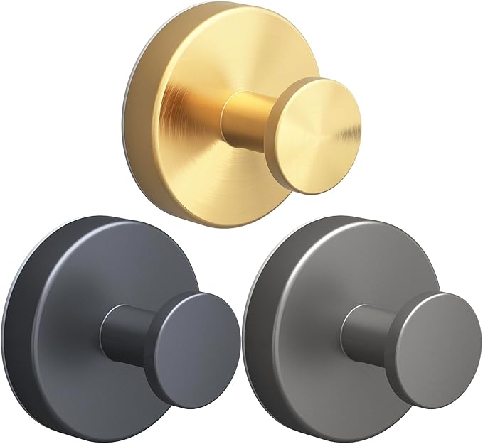 2026 Suction Cup Hooks for Shower, Towel, Home Storage, Window, Bathroom, Wreath, Kitchen, Class Door, Mirror, No-Drill Removable Heavy Duty up to 15 lbs Hook Holder (3 Pack, Gold+Black)