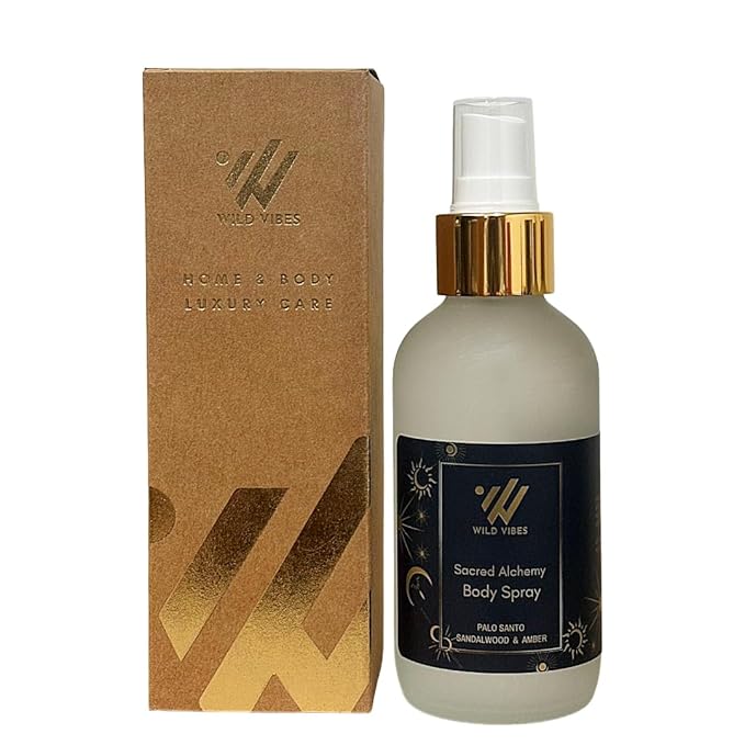 Wild Vibes Sacred Alchemy (Palo Santo) Body & Room Spray- Aromatherapy for Balance, Cleansing & Meditation with Palo Santo Essential Oil. Body, Room & Linen Safe 4oz