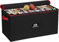 Christmas Ornament Storage Box - Large Christmas Decor Storage Containers that Store up to 128 Ornaments of 3 Inches - Durable Material To Protect And Store Holiday Ornaments Décor, Black