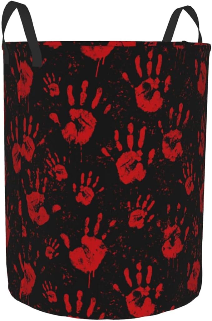 Skull Hand Laundry Basket Storage Bin Foldable Laundry Hamper Clothes Storage Bucket Organizer 19.6x15.7 Inch For Laundry Room/Bedroom/Bathroom