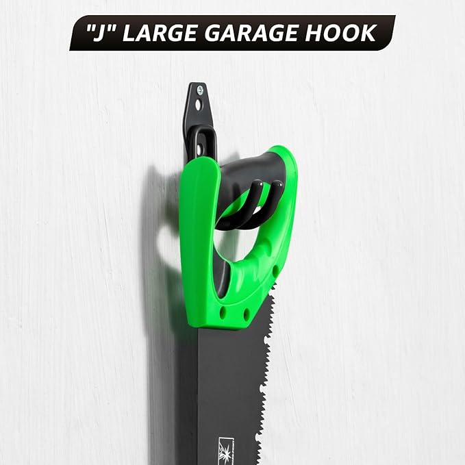40 Pack Utility Steel Heavy Duty Wall Mount Garage Hooks,with Anti-Slip Coating,for Hanging Bikes,Ladder,Ropes,Bulk Items,Power,Yard and Garden Tools