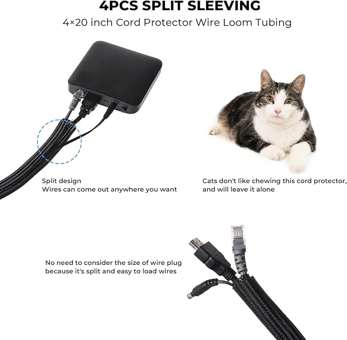 AORUICN 98 Pcs Cable Management Kit, Prevents Cables from Tangling Cable Straps, Cord Management, Wire Organizer for Computer/PC/Desk/Under Desk/Home/Office/Gaming Room