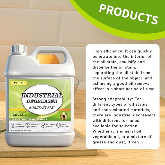Carburetor Cleaner & Industrial Machine Degreaser - Heavy Duty Cleaner for Commercial Kitchen Hoods, Metal Parts, Engine Components, CNC Machines | Degreaser Concentrate, Safe & Strong (1 Gallon)
