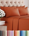 King 6 Piece Sheet Set - Comfy Breathable & Cooling - Ultra-Soft Hotel Luxury Bedding Set with 8-16 Inch Deep Pockets - 1 Flat & 1 Fitted Sheet & 4 Pillowcases - Wrinkle Free & Easy Care - Terracotta