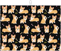 Cute Corgi Dish Drying Mat 18 x 24 Inch for Kitchen Counter Cute Kitchen Mat Microfiber Kitchen Countertop Absorbent Reversible Drainer Rack Pad Dog Dish Drying Mat
