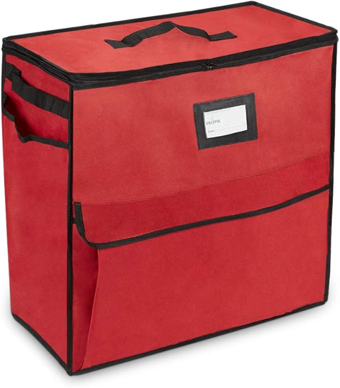 ProPik Christmas Storage Organizer, Gift Bags, Bows, Ribbons and Wrapping Accessories Container (Red)
