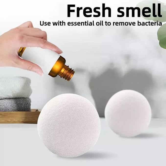 Wool Laundry Balls, 6PCS Hand Laundry Dryer Balls 6cm/2.4in Reusable Fabric Softener Wool Dryer Clothes Washing Auxiliary Parts for Speeding Up Dry Time
