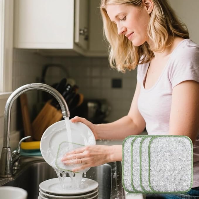 Multipurpose Wire Dishwashing Rags for Wet and Dry, Reusable Wire Miracle Cleaning Cloths, Stainless Steel Wire Cleaning Cloth Dish Rags, Silver Mesh Dishcloth, for Pots,Pans,Sinks (20pc)
