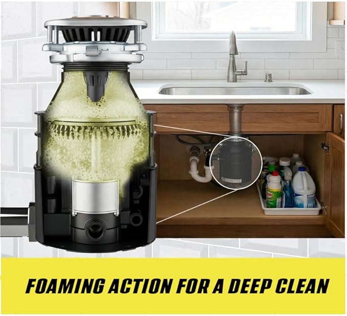 Drain Weasel Garbage Disposal Pods Cleaner and Deodorizer, Sink Odor Eliminator with Foaming Action, Septic-Safe Enzyme Formula, Fresh Lemon Scent, Pack of 5