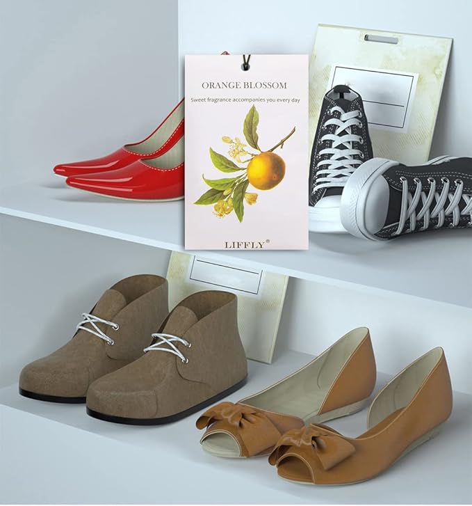 LIFFLY 14 Packs Orange Blossom Sachets fit Drawer and Closet Long Lasting Gift