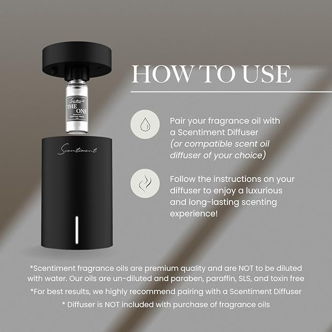 Scentiment Diffuser Oil - Ocean Views | Aromatherapy Home Fragrance | Inspired by Confidante® Andaz Miami Beach | Luxurious Scent with Notes of White Tea, Leather, Soku Lime (120 mL)