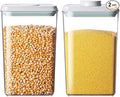 EQI Food Storage Containers with Lids,2.9Qt 2Pcs Airtight Pop Food Storage Containers, BPA-Free Stackable Kitchen Pantry Organizers and Storage, One Button Opening Flour and Sugar Container Sets