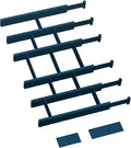 GZOOGHOME 6 Pack Bamboo Drawer Dividers with 12 Inserts, Expandable Adjustable Clothes Drawer Organizers and Storage from 17" to 22" for Kitchen, Bedroom, Dresser, Cosmetics (Navy Blue)