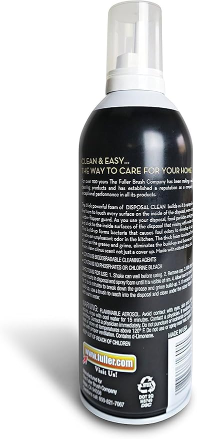 Fuller Brush Garbage Disposal Cleaner– 12 oz Bottle – Foaming Citrus Degreaser for Kitchen Sink Odor Removal and Drain Cleaning – Citrus Scent (Pack of 2)