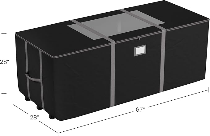 Christmas Tree Storage Bag - Storage Bags with Wheels for 12FT Artificial Trees, Packing, and Moving Containers by Elf Stor (Black)
