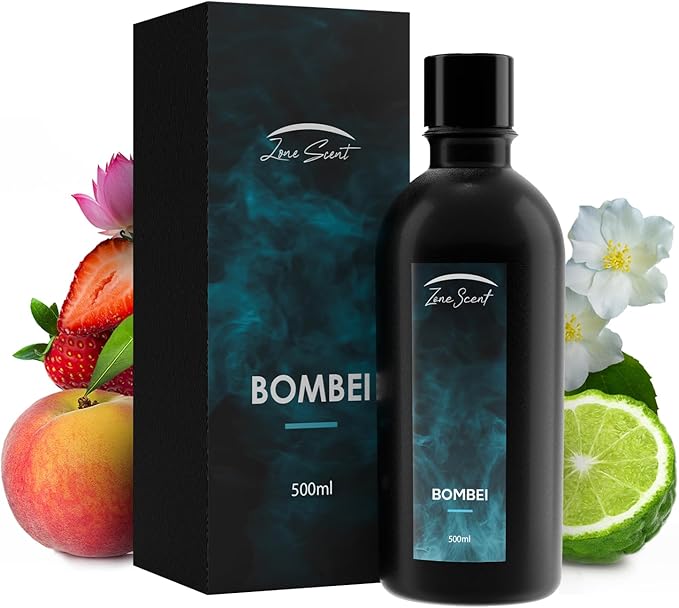 BOMBEI Luxury Essential Oil for Diffusers - Fruity Floral Aromatherapy with Peach, Jasmine & Musk - Elegant Scent for a Sophisticated Home