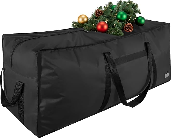 7.5 ft Christmas Tree Storage Bag, Heavy Duty Christmas Tree Bag with Reinforced Handles and Dual Zippers Wide Opening, Large Capacity fits for Artificial Christmas Tree (Black, 7.5 ft)