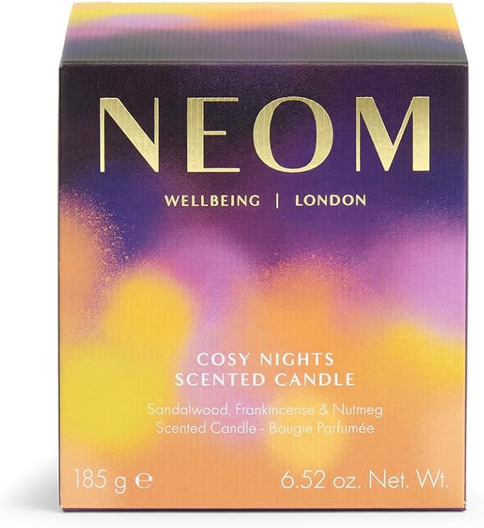 NEOM Cosy Nights Candle,1 Wick | Sandalwood, Frankincense & Nutmeg I 100% Naturally derived Wax I 100% Natural fragrances I Relaxing