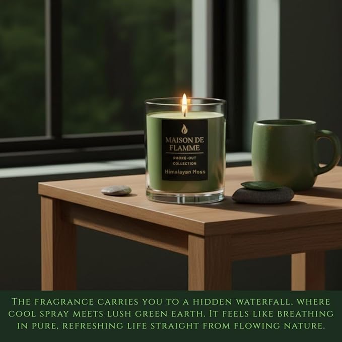 Himalayan Moss Soy Scented Candle – 150g / 5.3 oz Aromatherapy Green Candle, Hand-Poured Soy Wax Blend with Cotton Wick, Long-Lasting Home Fragrance for Relaxation & Bedroom Décor
