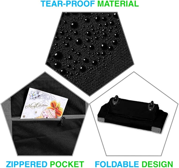 ProPik Rolling Christmas Tree Storage Bag, Fits Up to 7.5 Ft. Tall Disassembled Holiday Tree, 22" x 16" x 50", Large Heavy Duty Xmas Storage Container with 2 Wheels & Handles, 600D Oxford (Black)