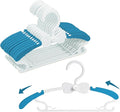 Baby Clothes Hangers, 11-14.5" Adjustable Kid Hangers for Newborn Closet, Plastic Small Infant Hanger for Toddler Pant, Child Coat Hanger for Boy Nursery Clothing, Girl Dresses, 20 Pack Blue