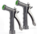 IRRIGLAD Hose Nozzle 2 Pack, Full Size Pistol Grip Water Nozzle Sprayer with Threaded Front, High Pressure Nozzle, Adjustable Spray Water Flow for Watering, Showering Pet, Washing Car, Silver