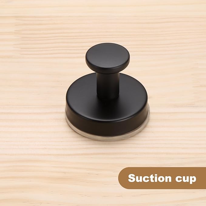 2 Pack Towel Hooks for Bathroom, Wall Hooks Suction Cup No-Drill Door Hanger Apply to Shower/Kitchen/Bedroom/Hanging Coat/Towel/Robe (Black)