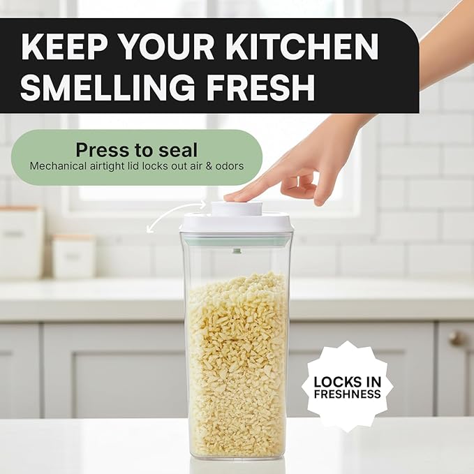 iChewie Bop Top | Airtight Meal Prep Containers with Lids | Food Storage Container Sets | Snack and Overnight Oats Fridge Organizer | Pantry and Kitchen Organization