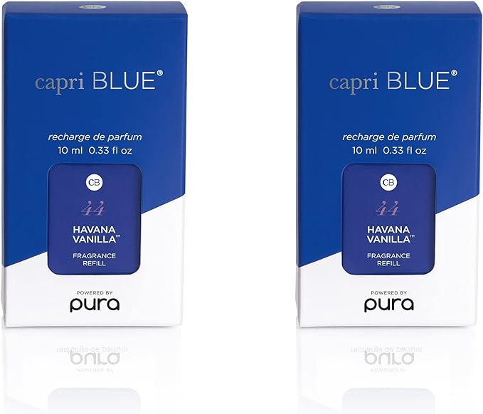 Capri Blue Pura Smart Home Plug-in Diffuser Refills – Includes 2 Capri Blue Pura Refills for Plug In Diffusers for Home - Long Lasting Luxury Scents - Havana Vanilla (Pack of 2)