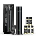 Wireless Aroma Diffuser Scent Oil - Home Luxury Portable Scent Diffuser - Remote Control Waterless Diffuser - 1000 sq. ft Coverage - Essential Oil 20ml Sample Pack Included - Aromatherapy (Black)