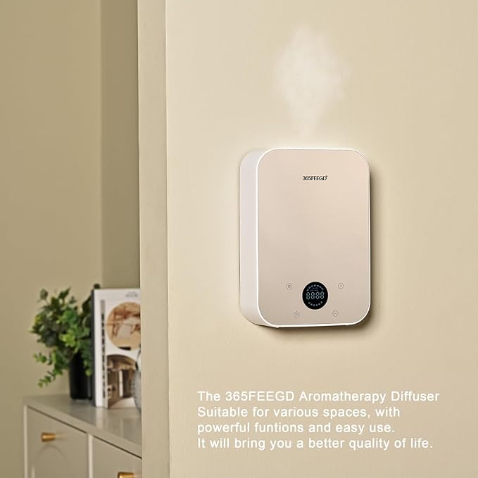 Waterless Oil Diffuser - Pure Essential Oil Diffuser with App Control - 150ml/1700 Sq.Ft. Coverage for Effective Aromatherapy in Home/Office/Hotel (White Gold)