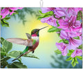 Floral Hummingbird Dish Drying Mats for Kitchen Counter Large Drying Mat for Dishes Microfiber Dish Rack Mat Kitchen Decor Spring Flower Drainer Pad Ultra Absorbent Dry Mat 18×24 Inch
