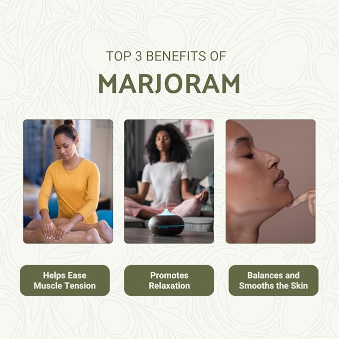 Marjoram Essential Oil - Direct from Al Sheikh for Export Egypt - Steam Distilled - Aceite de Mejorana for Aromatherapy, Massage, Diffuser, DIY Candle and Soap Making - 2lbs