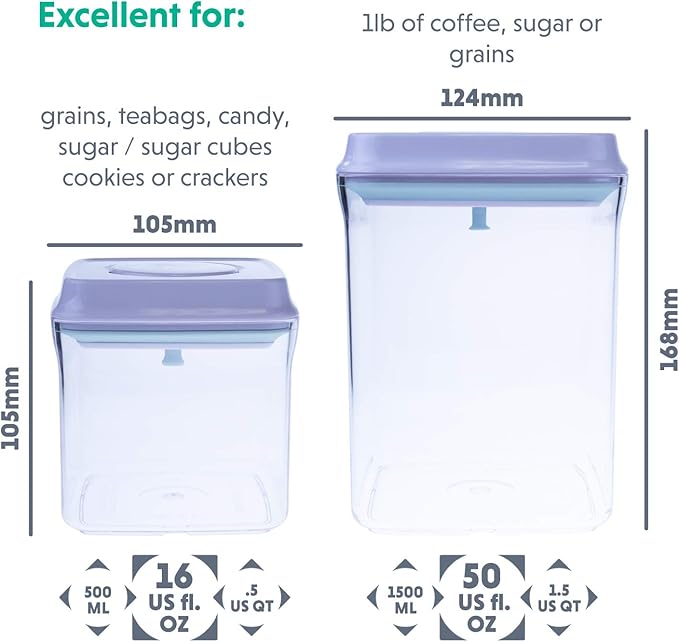iChewie Bop Top | Airtight Meal Prep Containers with Lids | Food Storage Container Sets | Snack and Overnight Oats Fridge Organizer | Pantry and Kitchen Organization