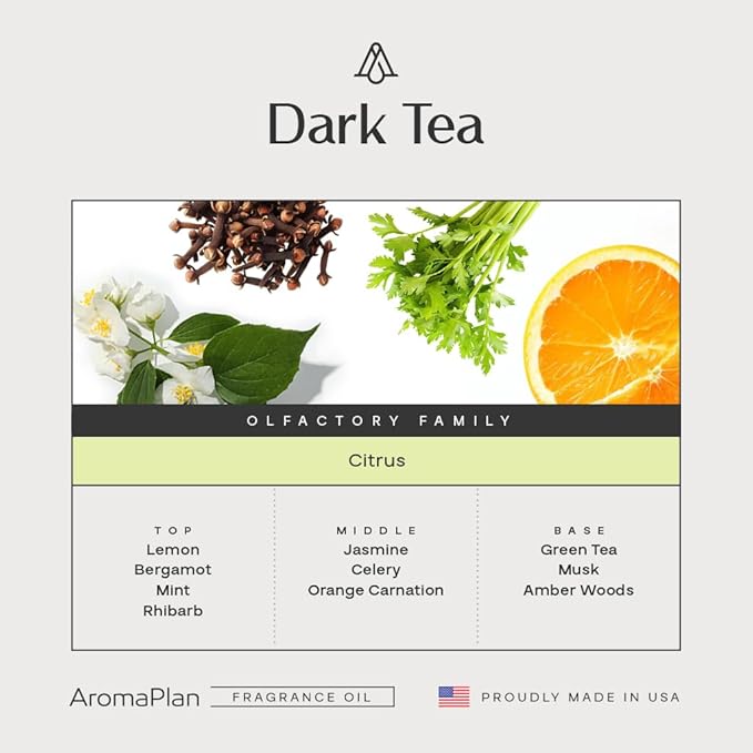 AromaPlan Hotel Scent Diffuser Oil Dark Tea 5 Fl Oz (148ml) –Luxury Hotel & Home Fragrance Oil - Non Toxic - Made in USA - Bigger Bottle, Bolder Aroma & Longer Lasting