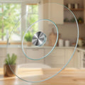 23" Tempered Glass Lazy Susan Turntable - Round Rotating Serving Tray for Dining Table, Kitchen, Party - Heat-Resistant, Silent Spinner, Modern Design