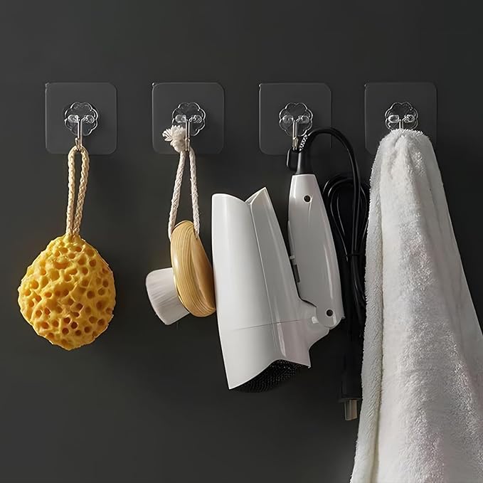 Kitchen Bathroom Sticky Load-Bearing Auxiliary Damage-Free Nail-Free and Traceless self-Adhesive Wall Hook (10)