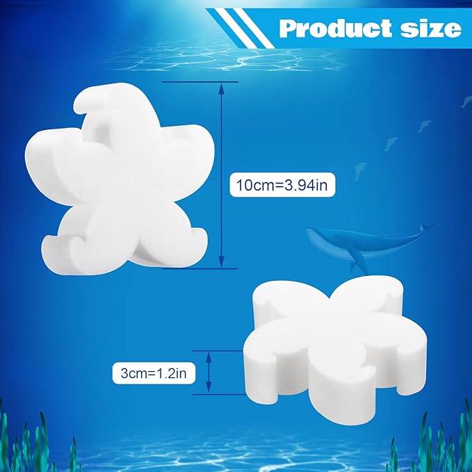 Patelai 40 Pcs Hot Tub Sponge Spa Cleaning Sponges for Hot Tub Oil Absorbing Cleaning Scum for Spa, Bathtub and Swimming Pool to Soak up Oils Bathtub Accessories(Starfish Style)
