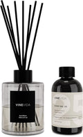 VINEVIDA Scent NO. 25 Reed Diffuser - 120mL (4oz) - Signature Scent: Clean Cotton, Reed Diffusers for Home, Office, Bathroom, Made in USA Scent Diffuser Sticks, Room Fragrance Diffuser