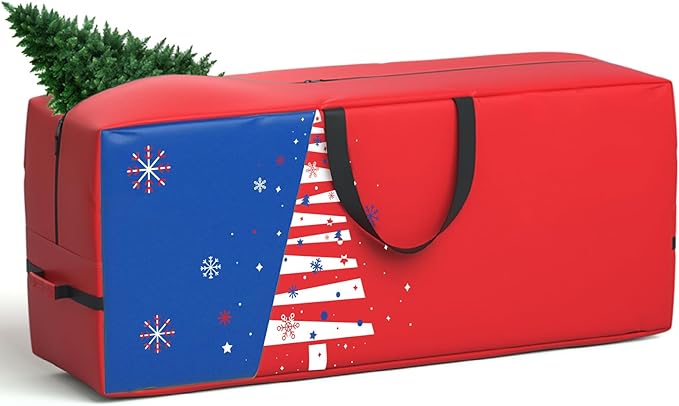 7.5 ft Christmas Tree Storage Bag - Heavy Duty 600D Polyester Oxford Versatile Bag with Wide Opening, Dual Zippers, Extra Large Storage Container for Seasonal Decor, Camping Gear, Sports Equipment