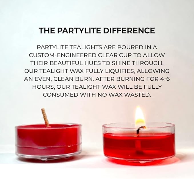 PartyLite Set of 12 Tea Lights Candles, Cedarwood & Vanilla Scent, Aromatherapy Scented Candles Gift Set, Up to 4 to 6 Hours Burn Time